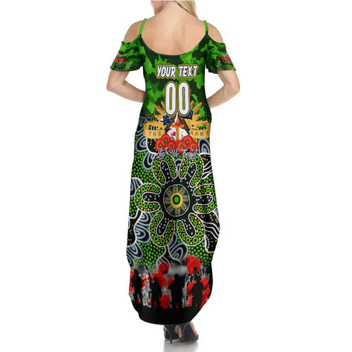 Personalized Raiders ANZAC Day Summer Maxi Dress Australian Army - Lest We Forget