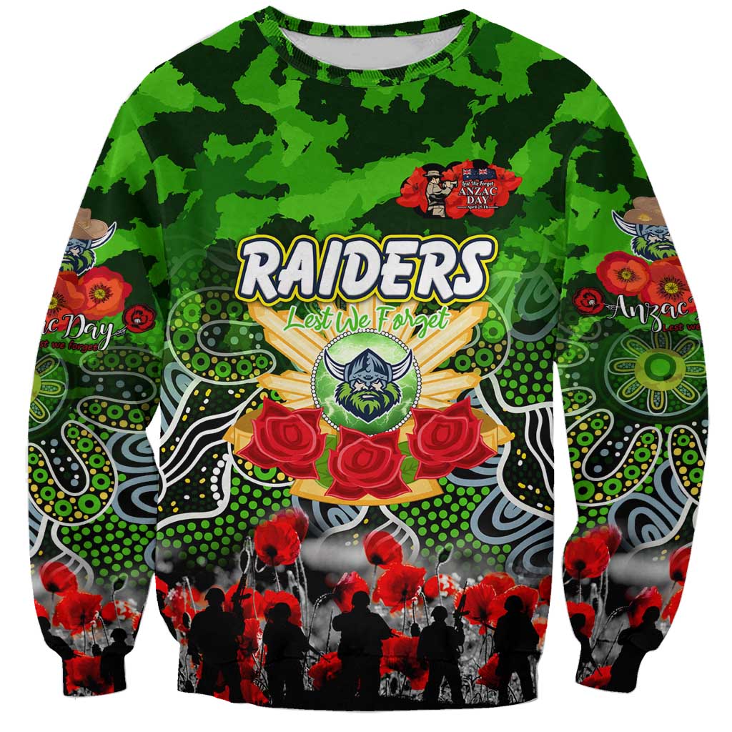 Personalized Raiders ANZAC Day Sweatshirt Australian Army - Lest We Forget