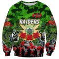 Personalized Raiders ANZAC Day Sweatshirt Australian Army - Lest We Forget