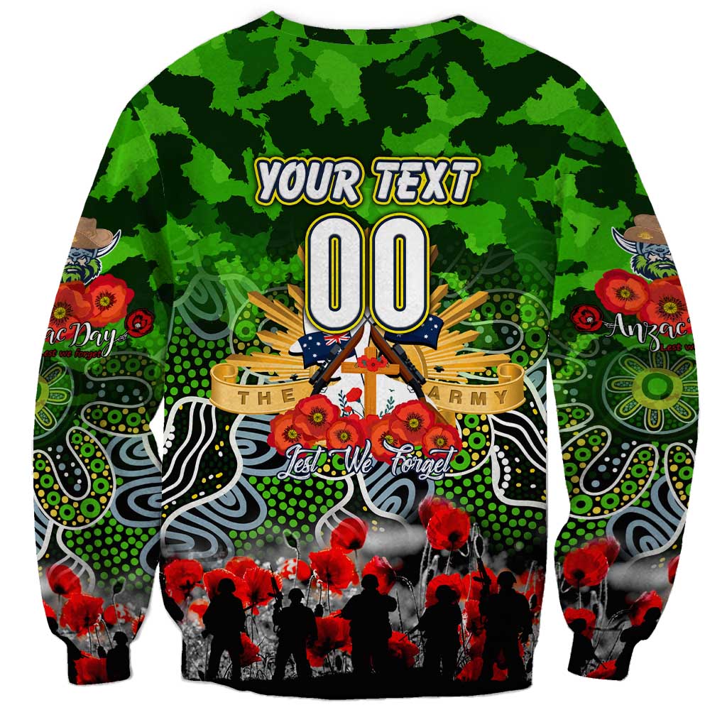 Personalized Raiders ANZAC Day Sweatshirt Australian Army - Lest We Forget