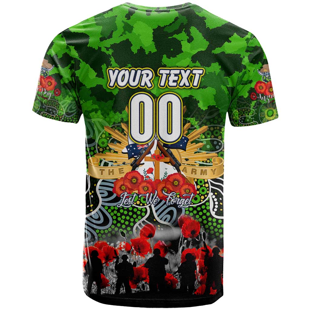 Personalized Raiders ANZAC Day T Shirt Australian Army - Lest We Forget