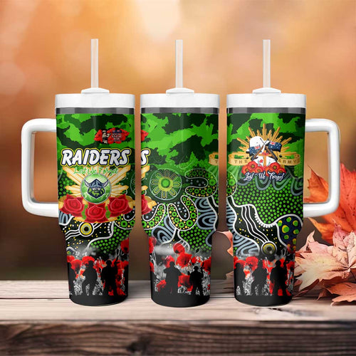 Personalized Raiders ANZAC Day Tumbler With Handle Australian Army - Lest We Forget
