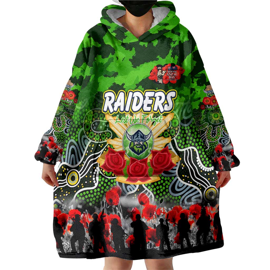Personalized Raiders ANZAC Day Wearable Blanket Hoodie Australian Army - Lest We Forget