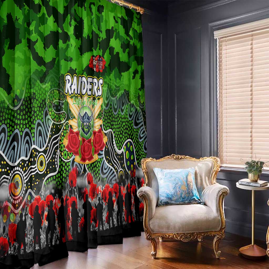Raiders ANZAC Day Window Curtain Australian Army - Lest We Forget