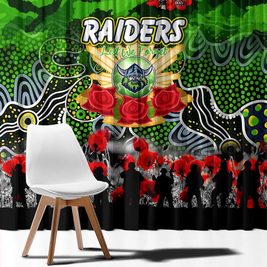 Raiders ANZAC Day Window Curtain Australian Army - Lest We Forget