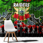 Raiders ANZAC Day Window Curtain Australian Army - Lest We Forget