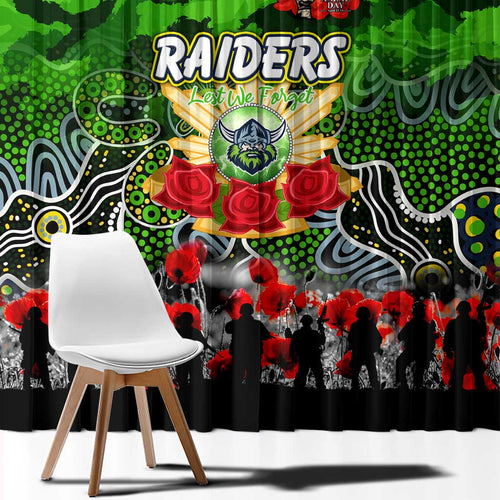 Raiders ANZAC Day Window Curtain Australian Army - Lest We Forget