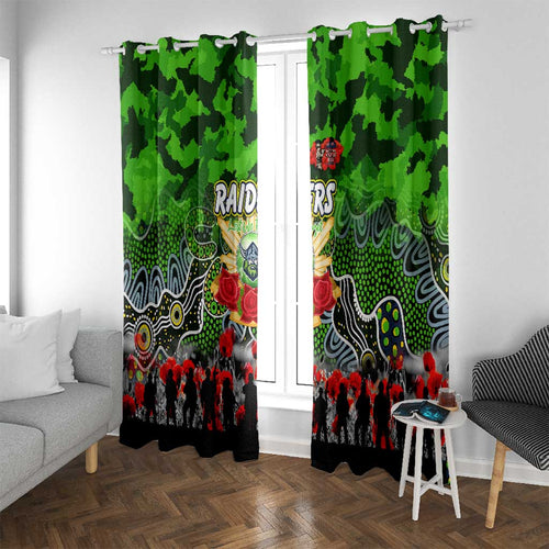 Raiders ANZAC Day Window Curtain Australian Army - Lest We Forget