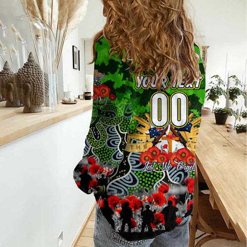 Personalized Raiders ANZAC Day Women Casual Shirt Australian Army - Lest We Forget
