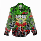 Personalized Raiders ANZAC Day Women Casual Shirt Australian Army - Lest We Forget