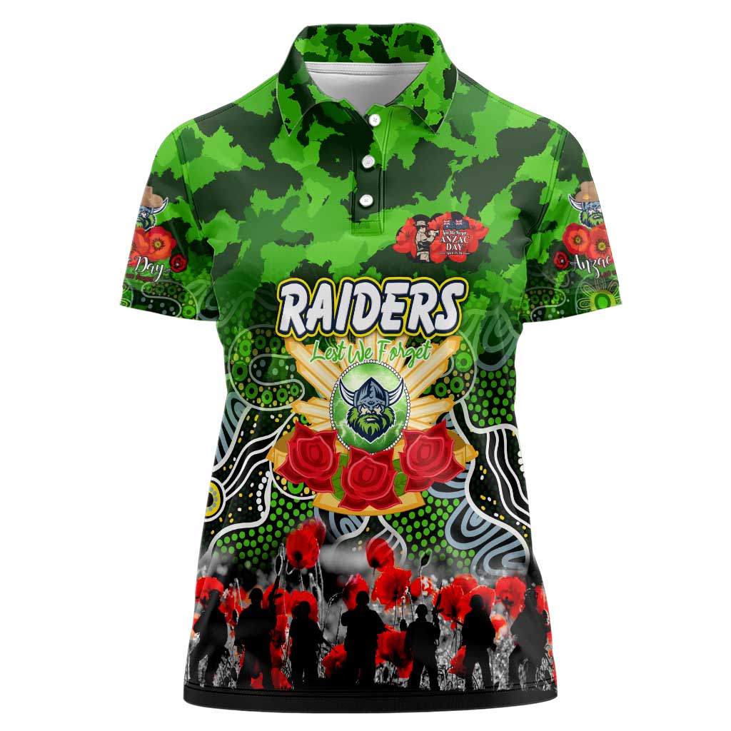 Personalized Raiders ANZAC Day Women Polo Shirt Australian Army - Lest We Forget
