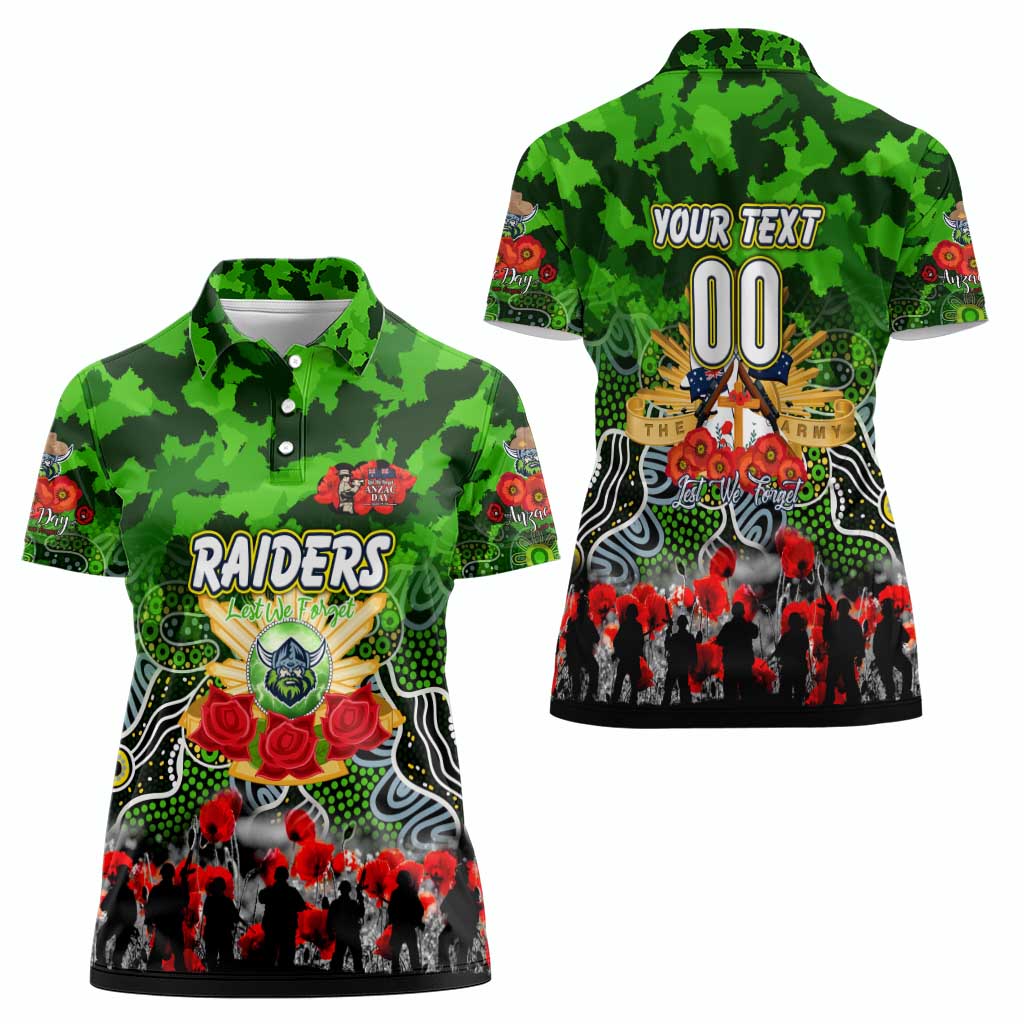 Personalized Raiders ANZAC Day Women Polo Shirt Australian Army - Lest We Forget