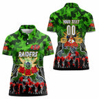 Personalized Raiders ANZAC Day Women Polo Shirt Australian Army - Lest We Forget