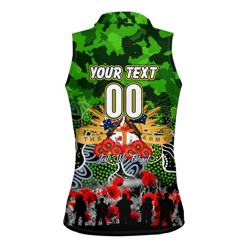 Personalized Raiders ANZAC Day Women Sleeveless Polo Shirt Australian Army - Lest We Forget