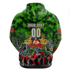 Personalized Raiders ANZAC Day Zip Hoodie Australian Army - Lest We Forget