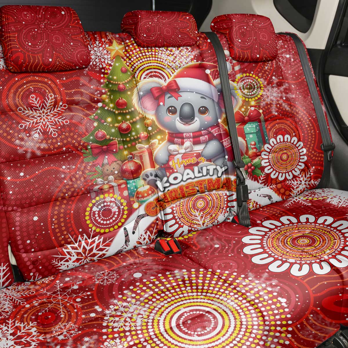Koality Christmas Back Car Seat Cover Cute Aussie Koala Holiday - Aussie Hoodie