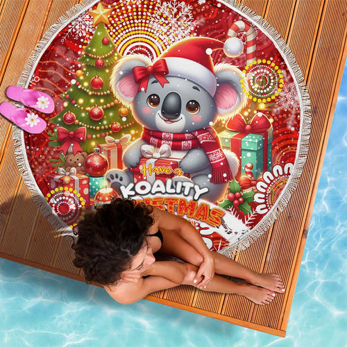 Koality Christmas Beach Blanket Cute Aussie Koala Holiday - Aussie Hoodie