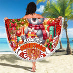 Koality Christmas Beach Blanket Cute Aussie Koala Holiday - Aussie Hoodie