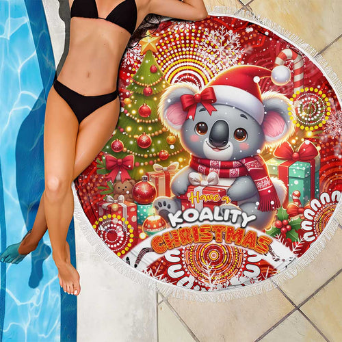 Koality Christmas Beach Blanket Cute Aussie Koala Holiday - Aussie Hoodie