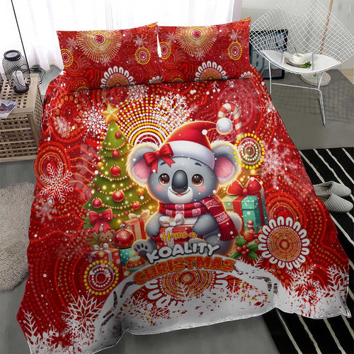 Koality Christmas Bedding Set Cute Aussie Koala Holiday - Aussie Hoodie
