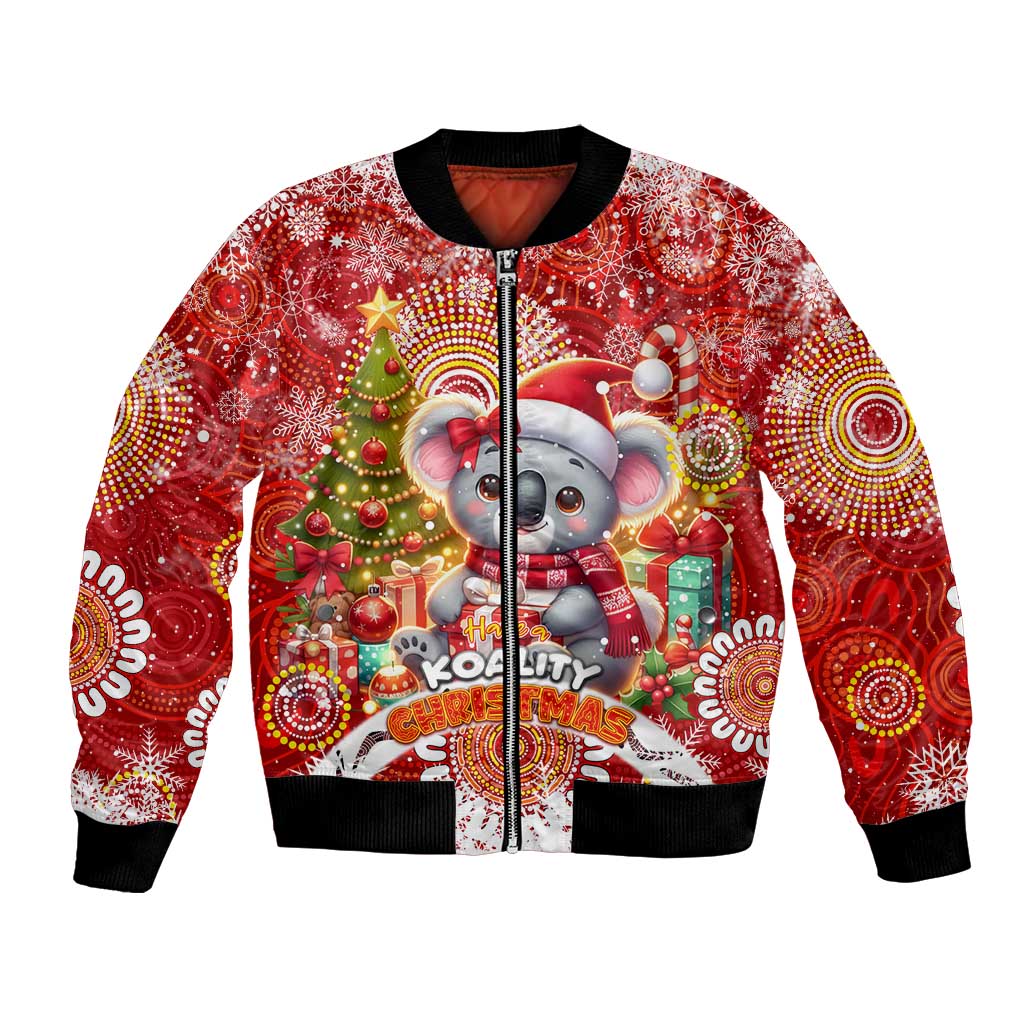 Koality Christmas Bomber Jacket Cute Aussie Koala Holiday - Aussie Hoodie