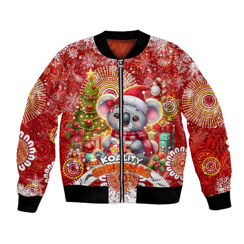Koality Christmas Bomber Jacket Cute Aussie Koala Holiday - Aussie Hoodie