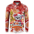 Koality Christmas Button Sweatshirt Cute Aussie Koala Holiday - Aussie Hoodie
