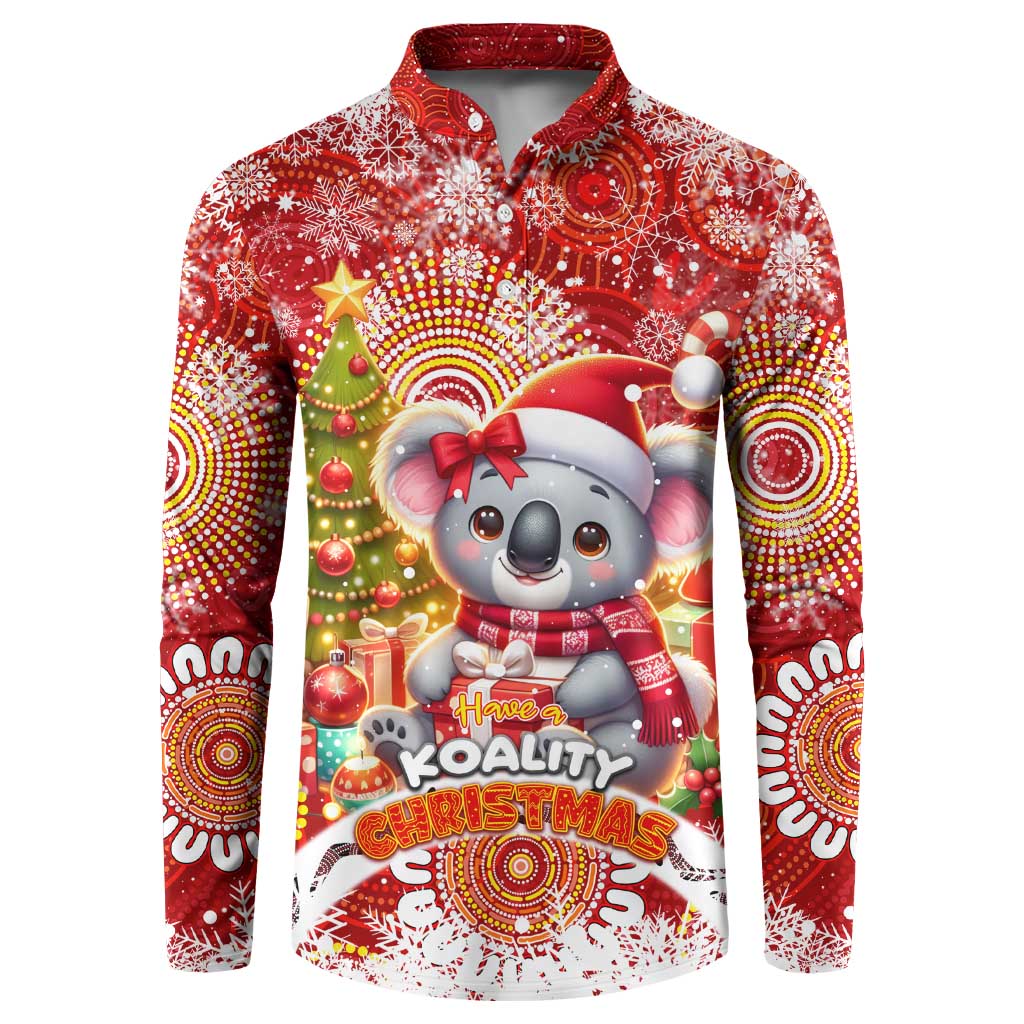 Koality Christmas Button Sweatshirt Cute Aussie Koala Holiday - Aussie Hoodie