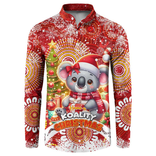 Koality Christmas Button Sweatshirt Cute Aussie Koala Holiday - Aussie Hoodie