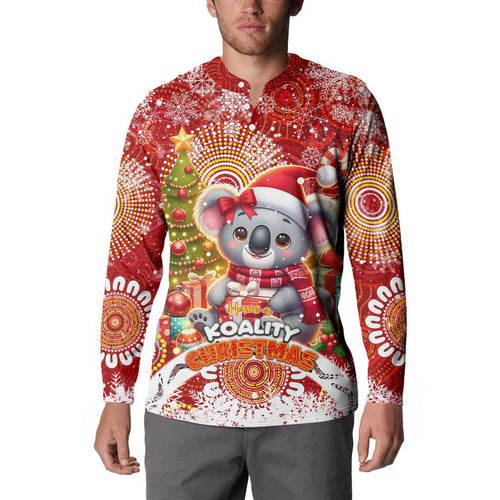 Koality Christmas Button Sweatshirt Cute Aussie Koala Holiday - Aussie Hoodie