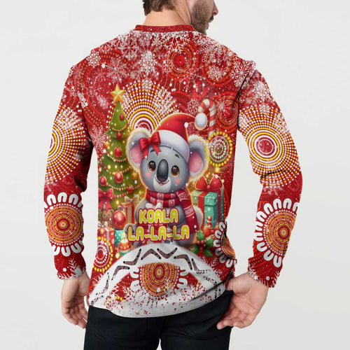 Koality Christmas Button Sweatshirt Cute Aussie Koala Holiday - Aussie Hoodie