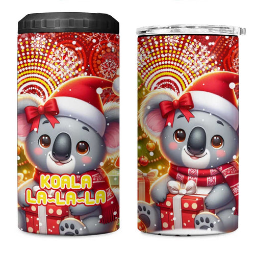 Koality Christmas 4 in 1 Can Cooler Tumbler Cute Aussie Koala Holiday - Aussie Hoodie