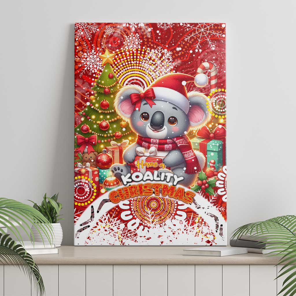 Koality Christmas Canvas Wall Art Cute Aussie Koala Holiday - Aussie Hoodie