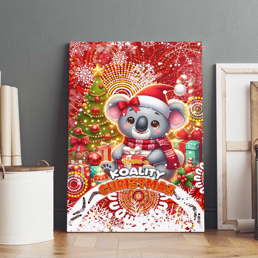 Koality Christmas Canvas Wall Art Cute Aussie Koala Holiday - Aussie Hoodie