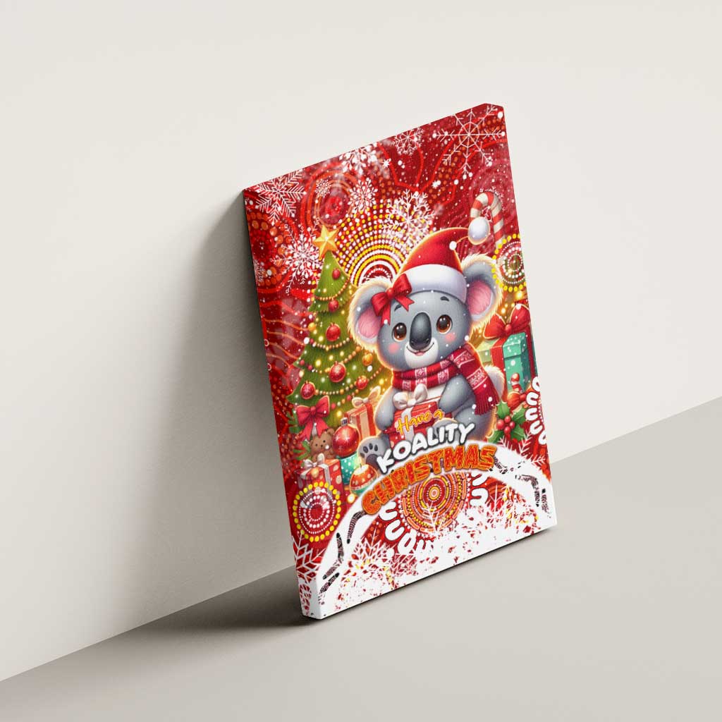 Koality Christmas Canvas Wall Art Cute Aussie Koala Holiday - Aussie Hoodie
