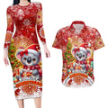 Koality Christmas Couples Matching Long Sleeve Bodycon Dress and Hawaiian Shirt Cute Aussie Koala Holiday - Aussie Hoodie