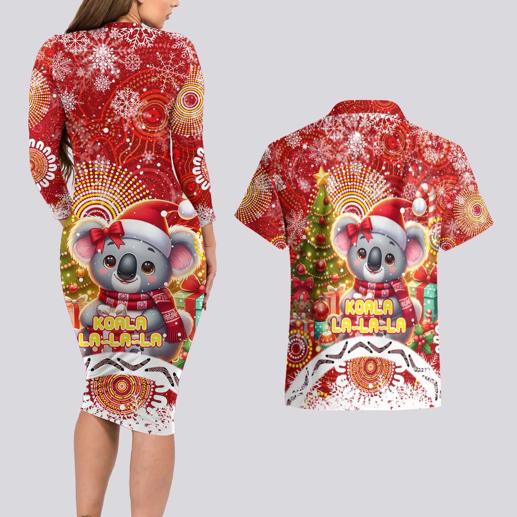Koality Christmas Couples Matching Long Sleeve Bodycon Dress and Hawaiian Shirt Cute Aussie Koala Holiday - Aussie Hoodie