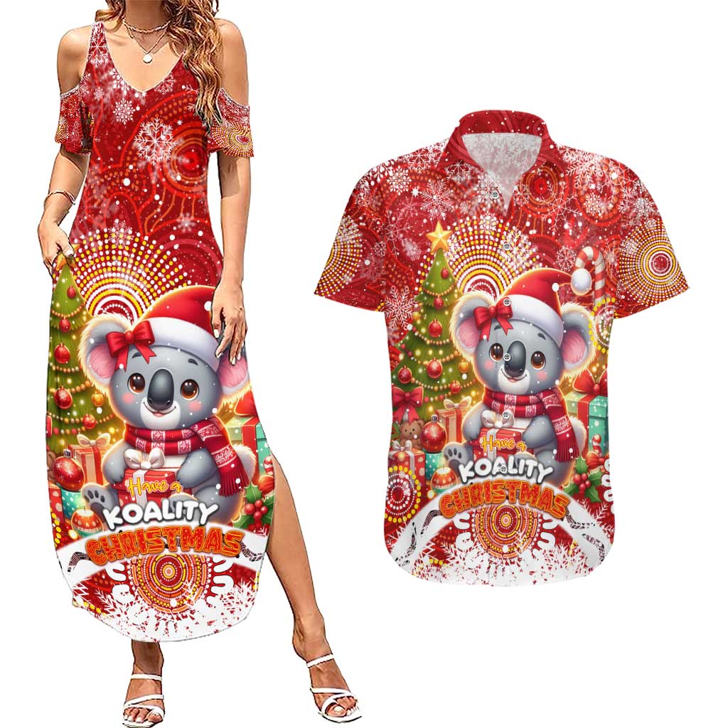 Koality Christmas Couples Matching Summer Maxi Dress and Hawaiian Shirt Cute Aussie Koala Holiday - Aussie Hoodie
