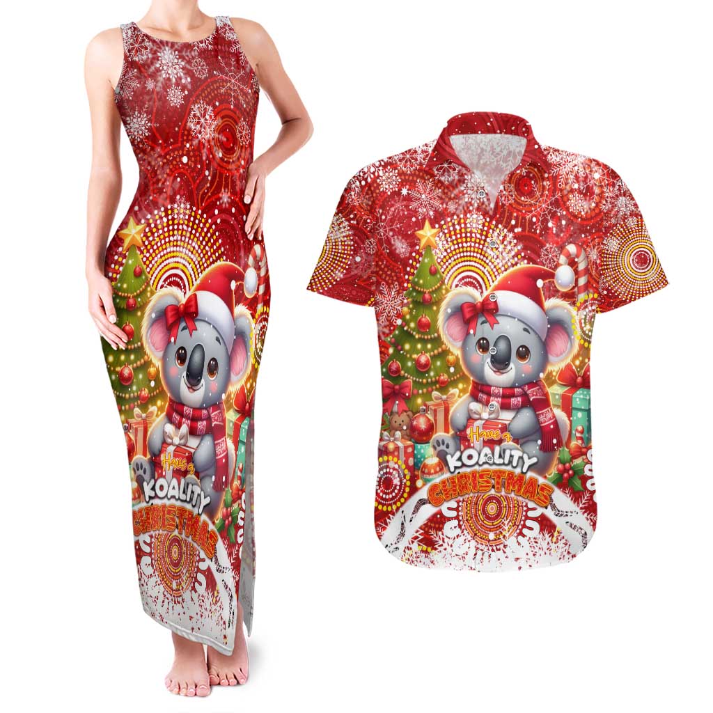 Koality Christmas Couples Matching Tank Maxi Dress and Hawaiian Shirt Cute Aussie Koala Holiday - Aussie Hoodie