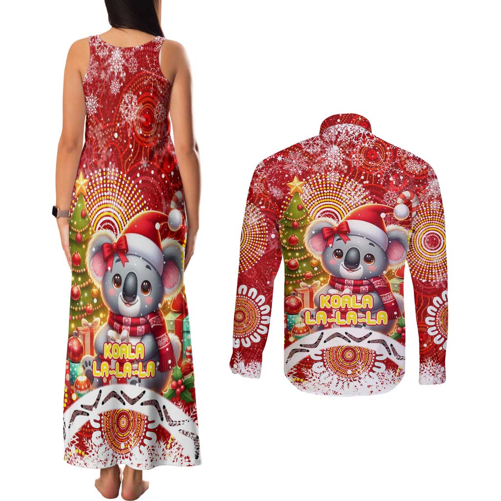 Koality Christmas Couples Matching Tank Maxi Dress and Long Sleeve Button Shirt Cute Aussie Koala Holiday - Aussie Hoodie