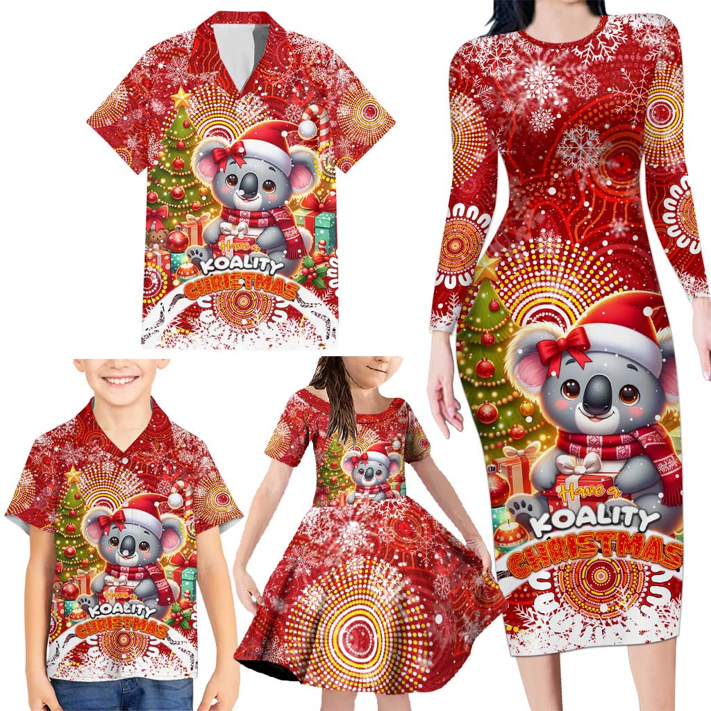 Koality Christmas Family Matching Long Sleeve Bodycon Dress and Hawaiian Shirt Cute Aussie Koala Holiday - Aussie Hoodie