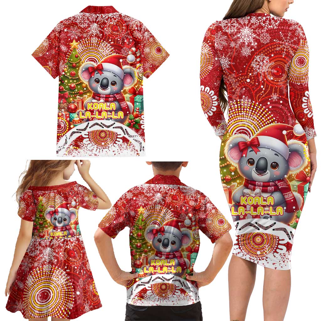 Koality Christmas Family Matching Long Sleeve Bodycon Dress and Hawaiian Shirt Cute Aussie Koala Holiday - Aussie Hoodie