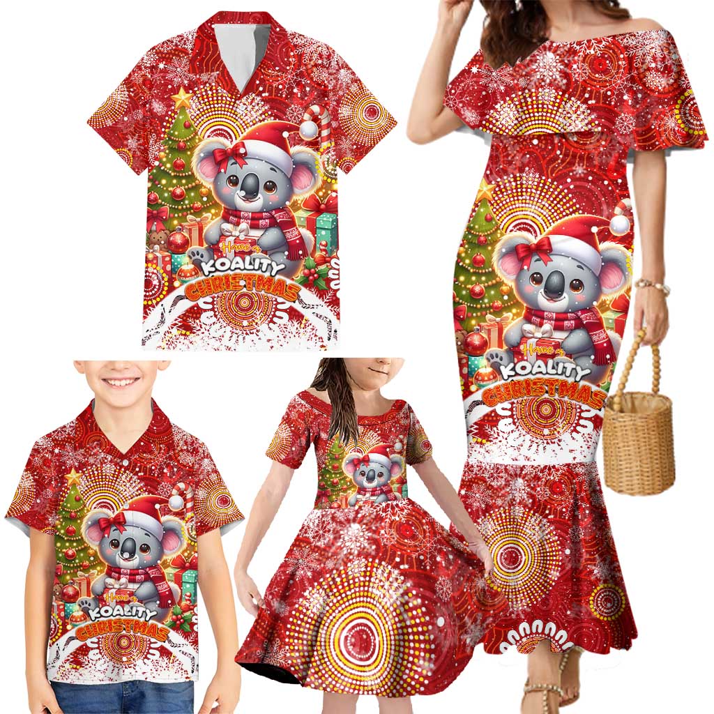 Koality Christmas Family Matching Mermaid Dress and Hawaiian Shirt Cute Aussie Koala Holiday - Aussie Hoodie