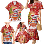Koality Christmas Family Matching Mermaid Dress and Hawaiian Shirt Cute Aussie Koala Holiday - Aussie Hoodie