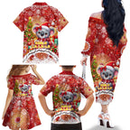 Koality Christmas Family Matching Off The Shoulder Long Sleeve Dress and Hawaiian Shirt Cute Aussie Koala Holiday - Aussie Hoodie