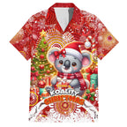 Koality Christmas Family Matching Off The Shoulder Long Sleeve Dress and Hawaiian Shirt Cute Aussie Koala Holiday - Aussie Hoodie