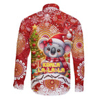 Koality Christmas Family Matching Off The Shoulder Long Sleeve Dress and Hawaiian Shirt Cute Aussie Koala Holiday - Aussie Hoodie