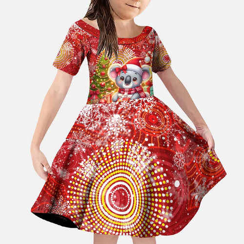 Koality Christmas Family Matching Off Shoulder Maxi Dress and Hawaiian Shirt Cute Aussie Koala Holiday - Aussie Hoodie