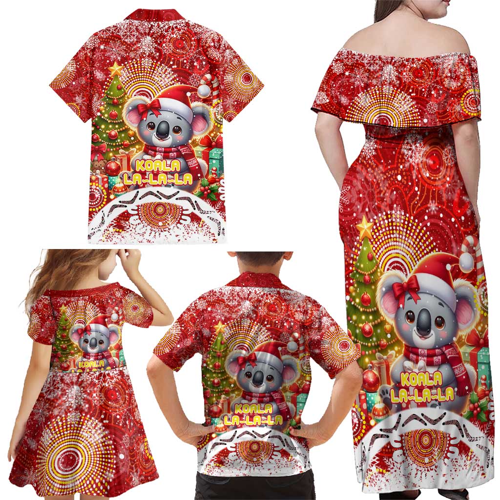 Koality Christmas Family Matching Off Shoulder Maxi Dress and Hawaiian Shirt Cute Aussie Koala Holiday - Aussie Hoodie