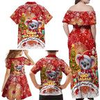 Koality Christmas Family Matching Off Shoulder Maxi Dress and Hawaiian Shirt Cute Aussie Koala Holiday - Aussie Hoodie